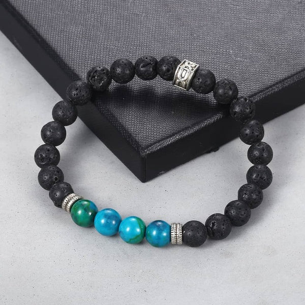 Unique Natural Tiger Eye Stone Men's Beaded Bracelet Stainless Steel Cuban Link Chain Bracelets Male Gifts Dropshipping 8" DLB68