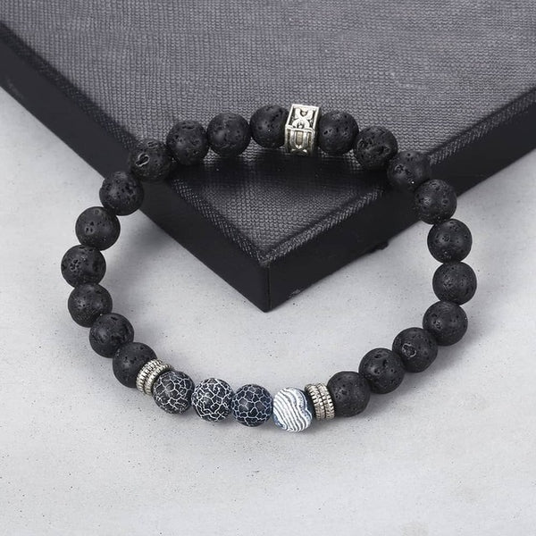 Unique Natural Tiger Eye Stone Men's Beaded Bracelet Stainless Steel Cuban Link Chain Bracelets Male Gifts Dropshipping 8" DLB68