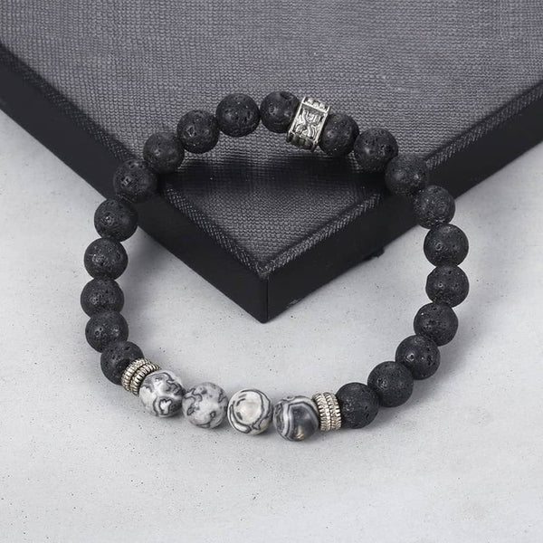 Unique Natural Tiger Eye Stone Men's Beaded Bracelet Stainless Steel Cuban Link Chain Bracelets Male Gifts Dropshipping 8" DLB68