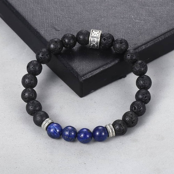 Unique Natural Tiger Eye Stone Men's Beaded Bracelet Stainless Steel Cuban Link Chain Bracelets Male Gifts Dropshipping 8" DLB68